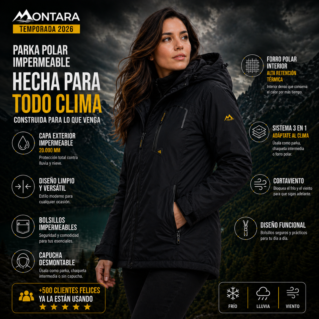 Parka Polar Impermeable Mujer de Montara | Temporada Otoño 2026