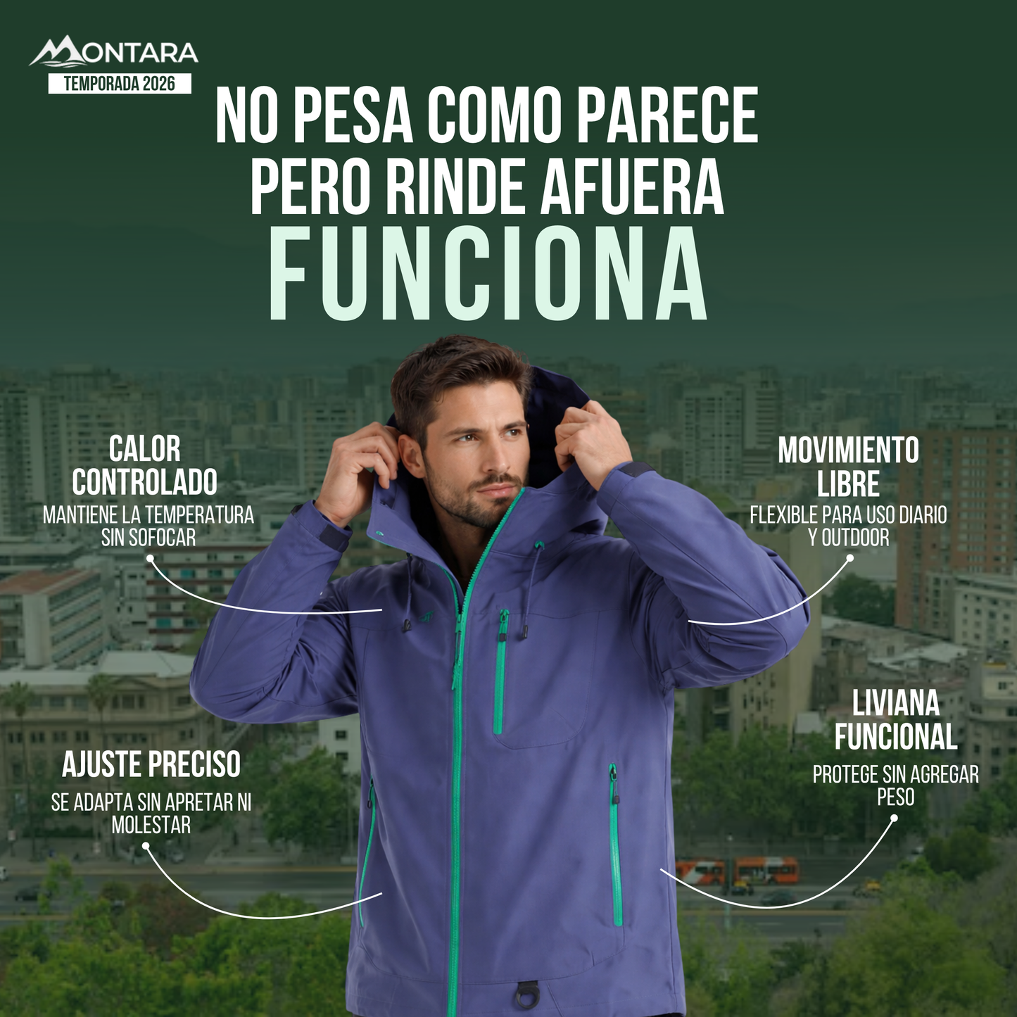 Chaqueta Hard Shell Impermeable | Temporada Otoño 2026